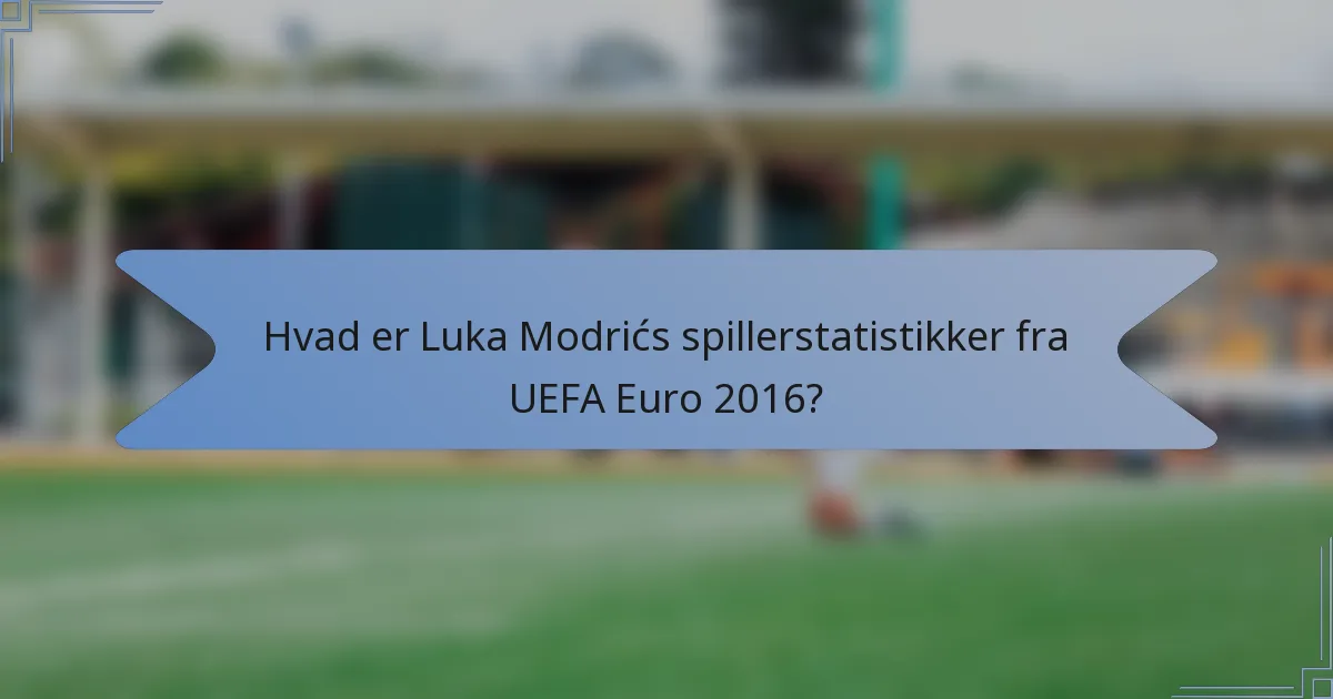 Hvad er Luka Modrićs spillerstatistikker fra UEFA Euro 2016?