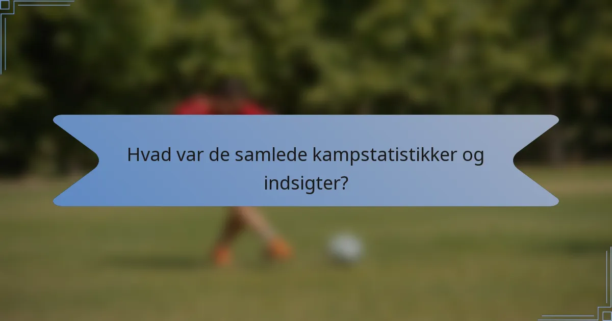 Hvad var de samlede kampstatistikker og indsigter?