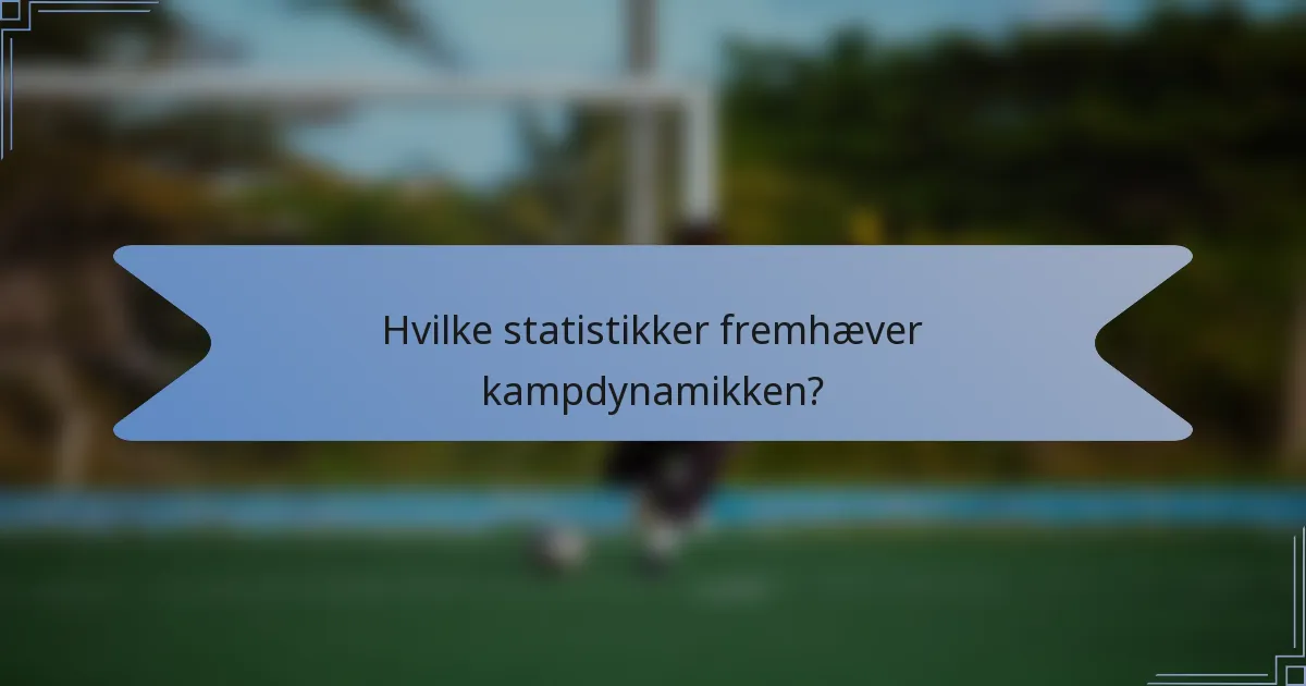 Hvilke statistikker fremhæver kampdynamikken?