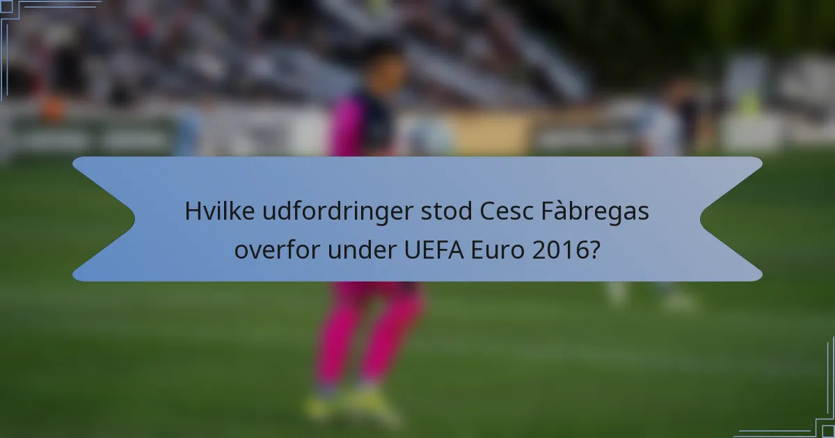 Hvilke udfordringer stod Cesc Fàbregas overfor under UEFA Euro 2016?