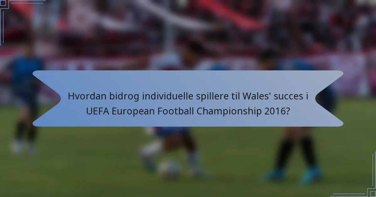Hvordan bidrog individuelle spillere til Wales' succes i UEFA European Football Championship 2016?