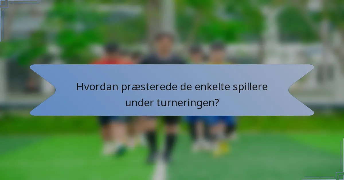 Hvordan præsterede de enkelte spillere under turneringen?