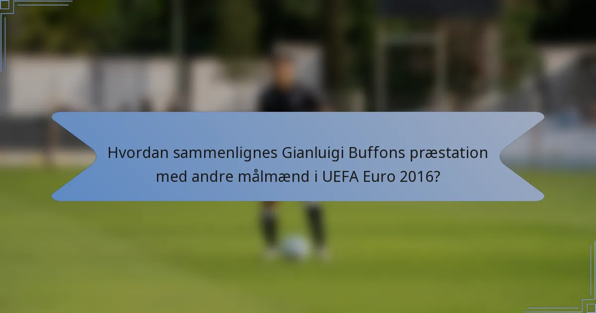 Hvordan sammenlignes Gianluigi Buffons præstation med andre målmænd i UEFA Euro 2016?