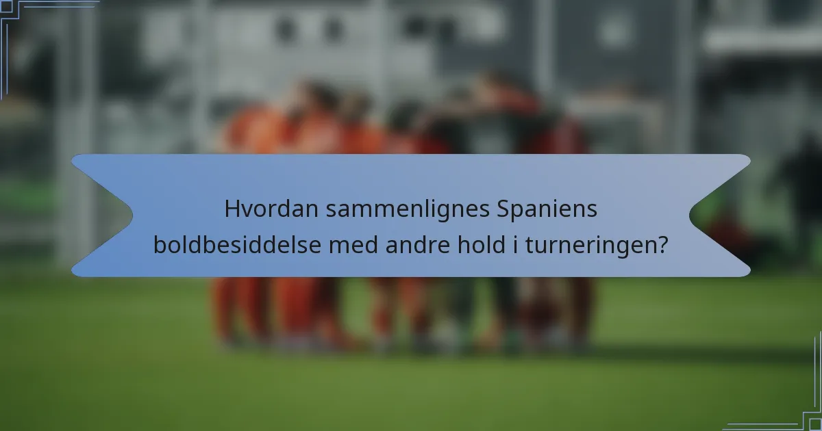 Hvordan sammenlignes Spaniens boldbesiddelse med andre hold i turneringen?