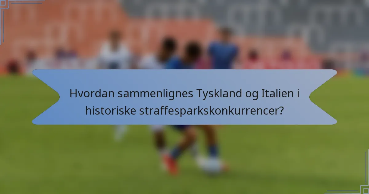 Hvordan sammenlignes Tyskland og Italien i historiske straffesparkskonkurrencer?